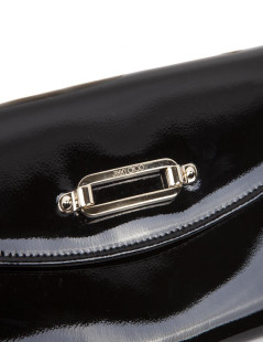 Pochette JIMMY CHOO cuir verni noir