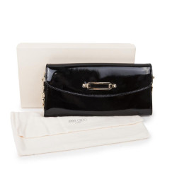 Pochette JIMMY CHOO cuir verni noir