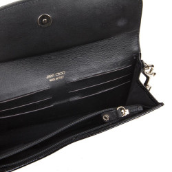 JIMMY CHOO Black patent leather clutch