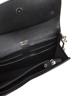 Pochette JIMMY CHOO cuir verni noir