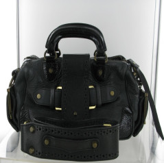 Sac BARBARA BUI en cuir et cuir vernis noir