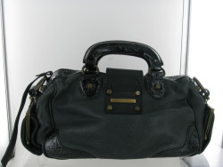 Sac BARBARA BUI en cuir et cuir vernis noir