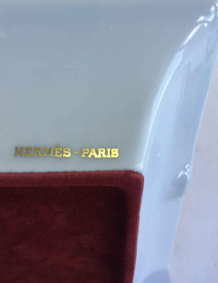 Cendrier HERMES en porcelaine orange