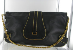 Sac pochette JIMMY CHOO en cuir noir