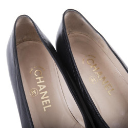 Ballerines CHANEL T 39.5 cuir d'agneau noir