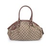 Sac GUCCI toile monogram beige et marron Vintage