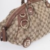 Sac GUCCI toile monogram beige et marron Vintage