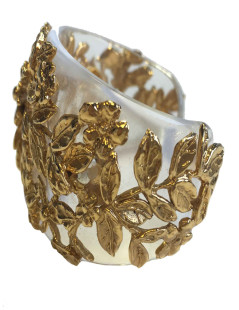 GOOSSENS cuff bracelet in transparent plexiglass and gilt metal