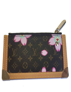 xxx Porte-clefs LOUIS VUITTON Cherry Blossom en toile enduite marron