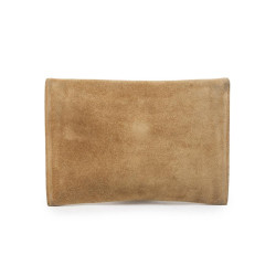 HERMES vintage clutch in camel suede