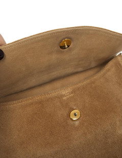 HERMES vintage clutch in camel suede