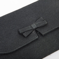 Pochette CHRISTIAN DIOR Vintage en tissu noir satiné