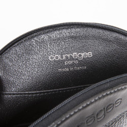 Mini sac COURREGES cuir grainé noir Vintage