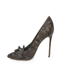 GIANVITO ROSSI high heel pump in foal with military camouflage pattern size 40,5EU