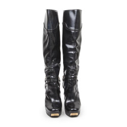 Bottes à talons GUCCI T 40  cuir noir