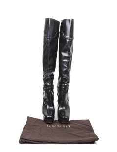 Bottes à talons GUCCI T 40  cuir noir