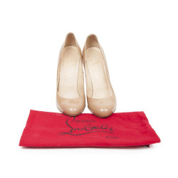 CHRISTIAN LOUBOUTIN pumps in beige patent leather size 40EU