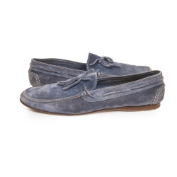 Mocassins Homme HERMES T 44 en daim bleu