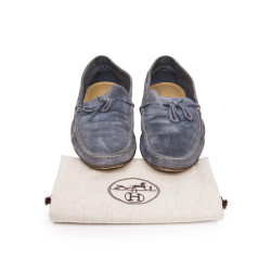 Mocassins Homme HERMES T 44 en daim navy