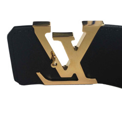  Ceinture LOUIS VUITTON T90  mixte LV initiales en cuir lisse noir