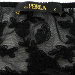 Top LA PERLA en soie et dentelle noire T2