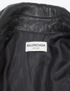 Perfecto BALENCIAGA T40 cuir vieilli noir