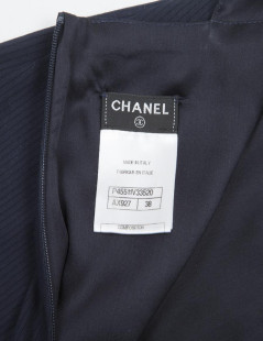 Chanel navy blue silk and cotton Blouse