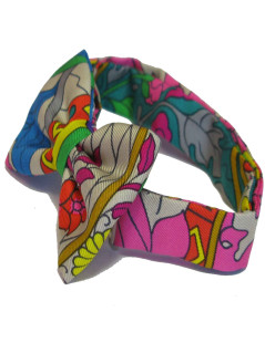 Noeud papillon HERMES en foulard de soie multicolore