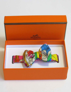 HERMES multicolored silk bow tie