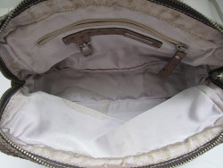 Sac Barbara BUI en cuir façon autruche et tissus rafia