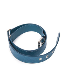 LOUIS VUITTON cyan blue Epi leather Trio belt size 85