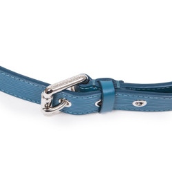 Ceinture "Trio" cuir épi bleu cyan T85