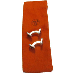 HERMES cufflinks in sterling silver and gold H