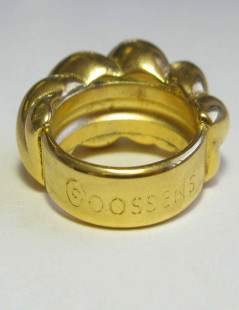 Bague GOOSSENS T56 en métal doré