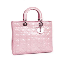 Sac Lady Dior verni rose  DIOR 