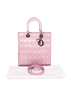 Sac Lady Dior verni rose  DIOR 