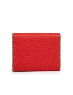 FENDI key holder in red grained leather with saddle stitching