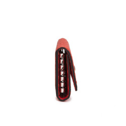 Porte clefs FENDI cuir grainé rouge 