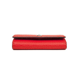 Porte clefs FENDI cuir grainé rouge 