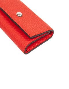 FENDI key holder in red grained leather with saddle stitching