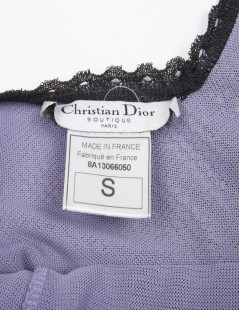 Robe CHRISTIAN DIOR T S violette et dentelle noire