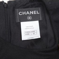 Chanel black jersey dress T.34