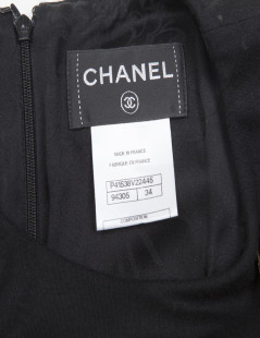 Chanel black jersey dress T.34