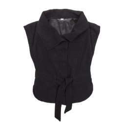 Veste VIKTOR & ROLF T 40 sans manches en laine noire 