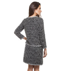 Ensemble CHANEL T 36 tweed gris et blanc