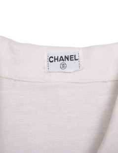 Veste CHANEL Vintage en lin écru