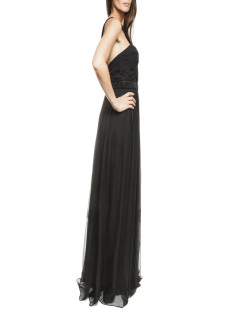 CHRISTIAN DIOR black silk evening dress size 38FR