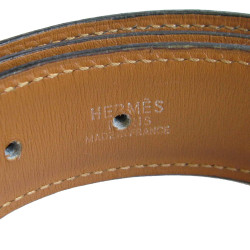 xxx Ceinture HERMES  T72 en cuir box bleu marine et fer à cheval clouté