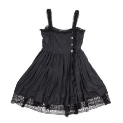 Robe portefeuille plissée  de cocktail CHANEL T 38 en soie noire