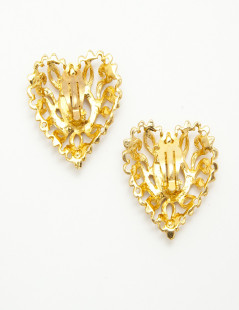 boucles d'oreille  clips CHRISTIAN LACROIX  coeur Vintage